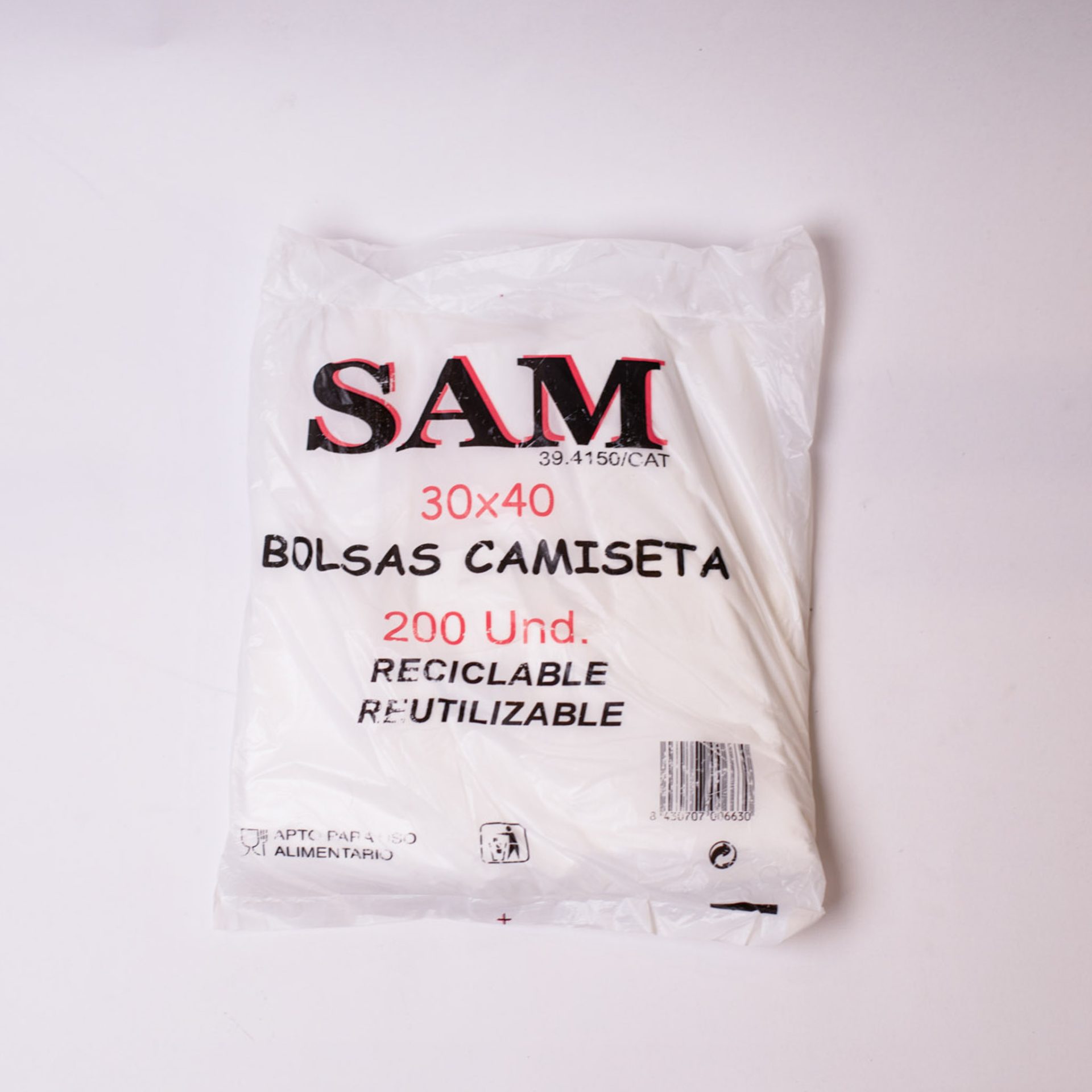 Bolsa Camiseta Reciclable SAM 30x40