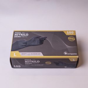 Guantes de Nitrilo Negros Desechables Sin Polvo