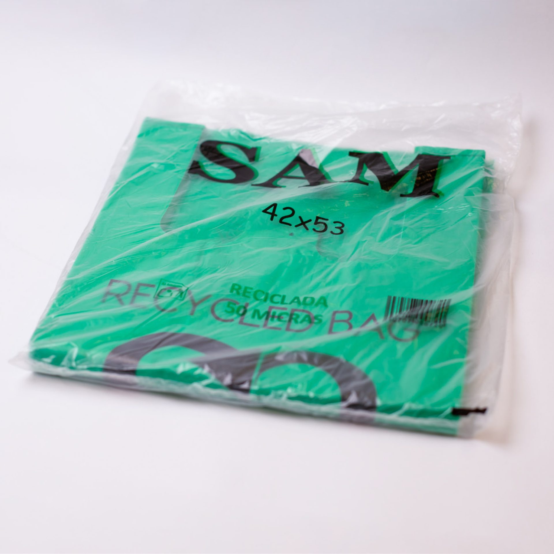 Bolsa Camiseta Reciclada Verde 42x53 - Imagen 2